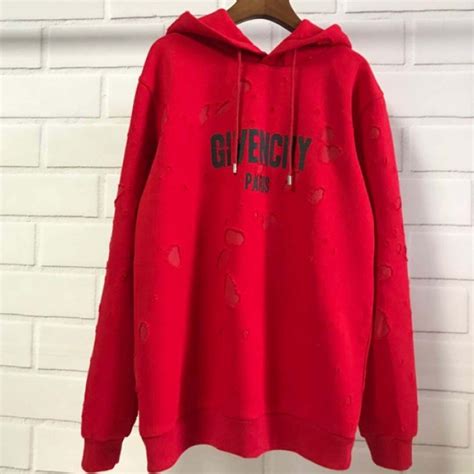 givenchy red hoodie replica|givenchy paris sweatshirt destroyed.